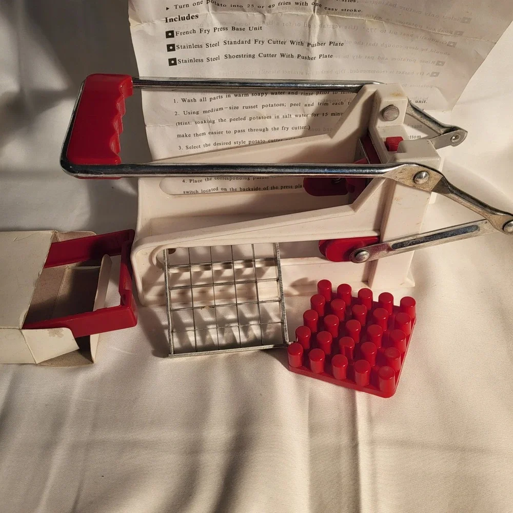 Vintage‎ French Fry Slicer Cutter With 2 Blades Shoestring Standard Cuts